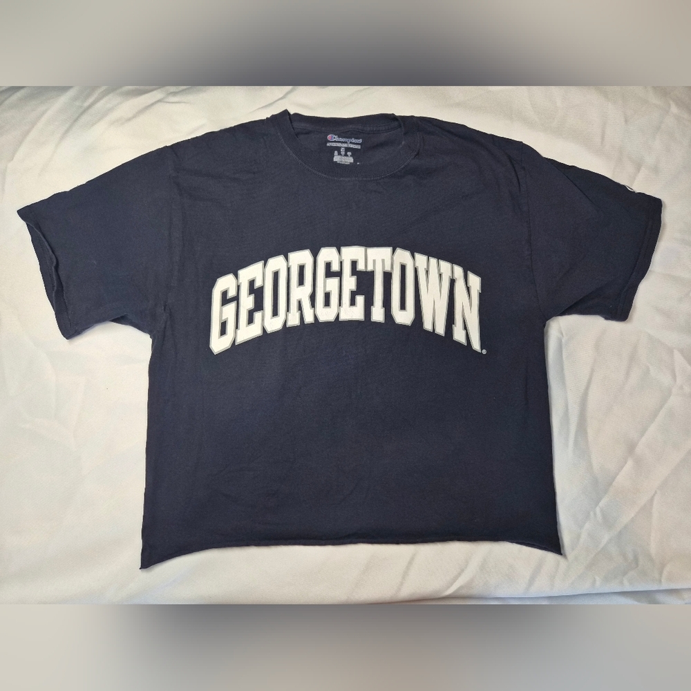 Champion Navy Crop Top with Georgetown Print